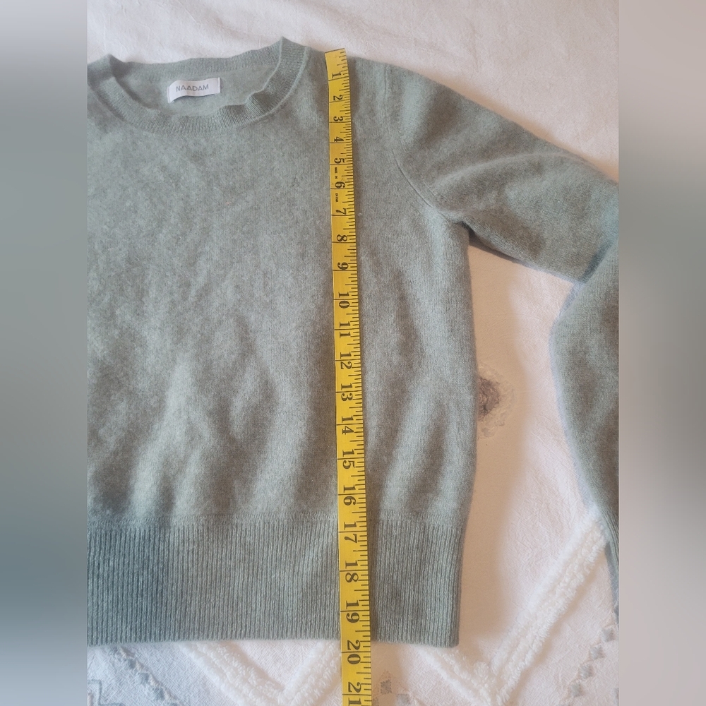 NAADAM Sage Green Cashmere Crew Neck Sweater - Picture 6 of 7